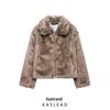 2024 Autumn Women's Vintage Faux Fur Coat In European & American Fashion