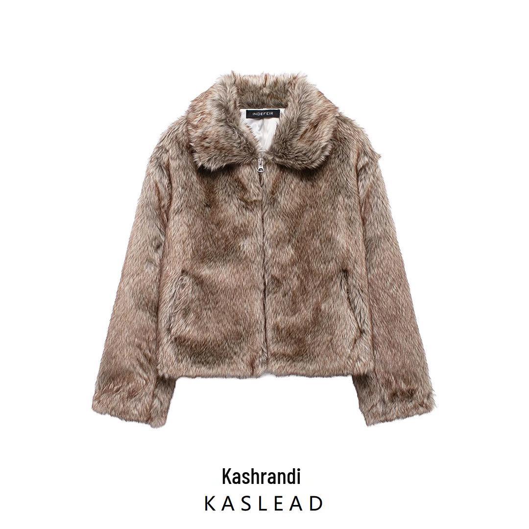 

2024 Autumn Women s Vintage Faux Fur Coat in European & American Fashion Large