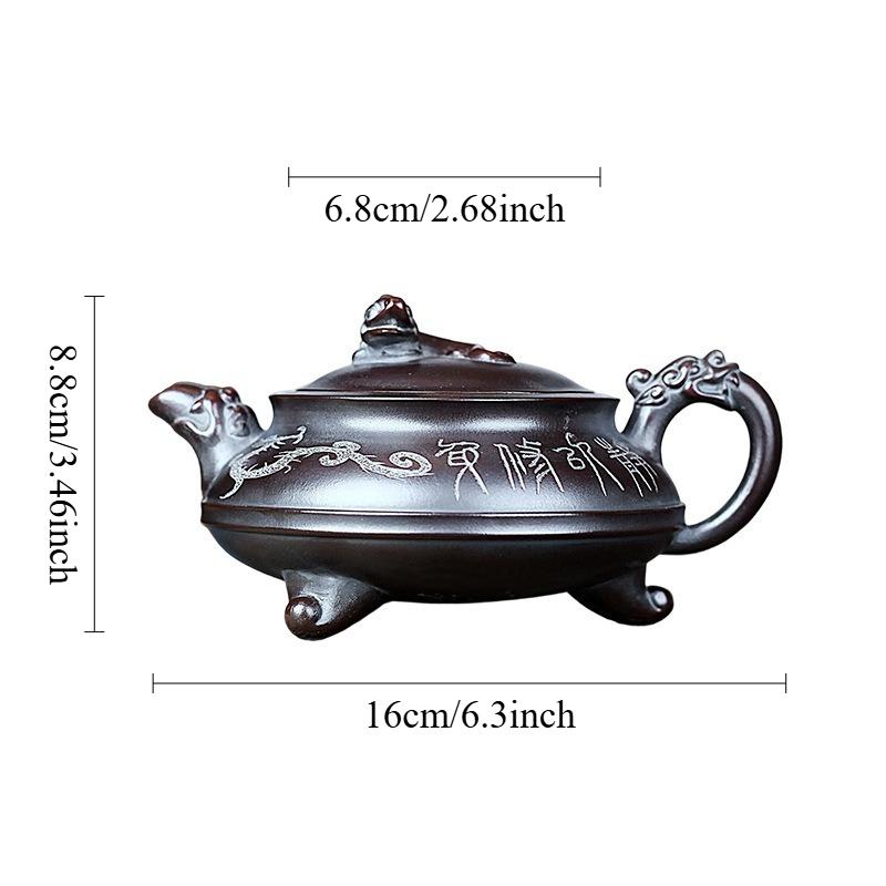 

330ml Earthenware Pot of Yixing Three Legged Dragon Teapot Household Chinese High-end 7-hole Teapot Handmade Tea Set Accessories