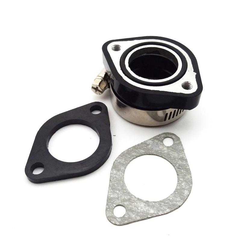 Carb Intake Adapter Manifold Pipe Flange + Gasket For Mikuni VM24 Keihin PE24 26 28 OKO Carburetor Pit Dirt Bike Motorcycle