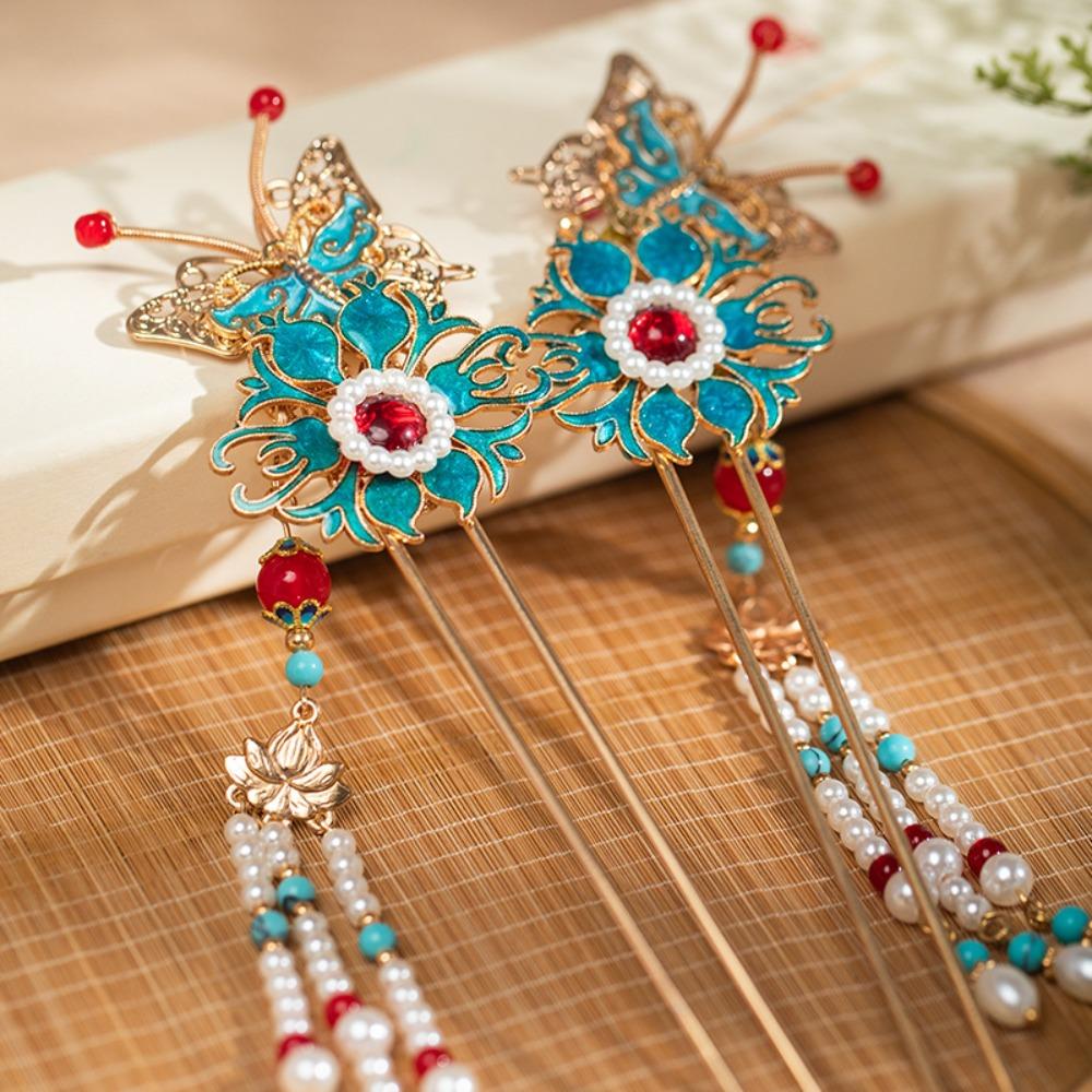 Pearl Ancient Hair Stick Chinese Style New Year Headdress Retro Tang Dynasty Hairpin  Jewelry
