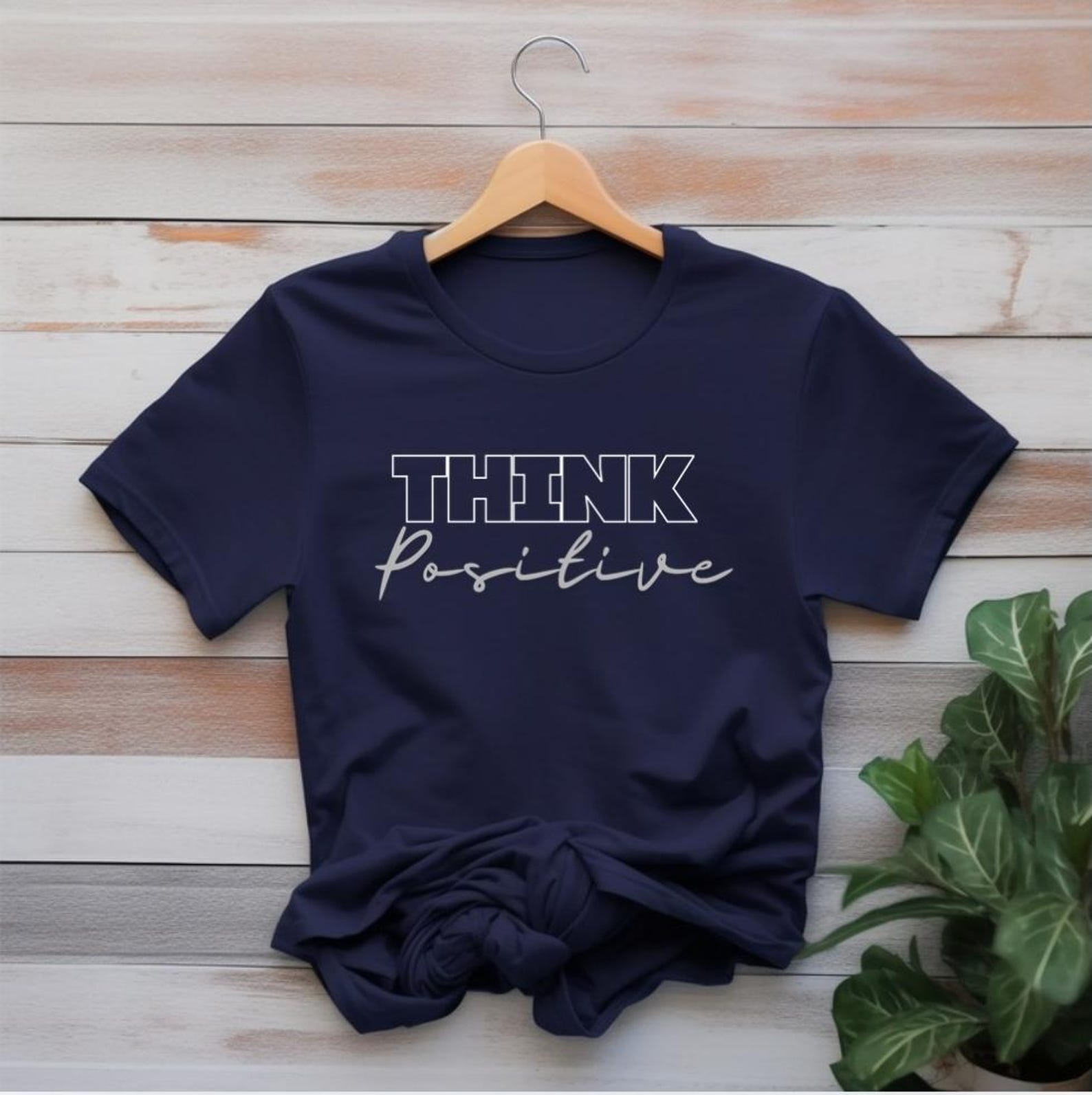Think Positive Shirt, Inspirational T-Shirt, Positive Affirmation Tee, Motivational Quote Shirt, Minimalist Aesthetic Tee, Self Care Top 4XL