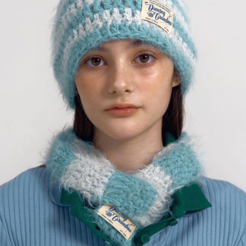 DANCING GRANDMA SOFT STRIPE BEANIE : CLOUD Blue