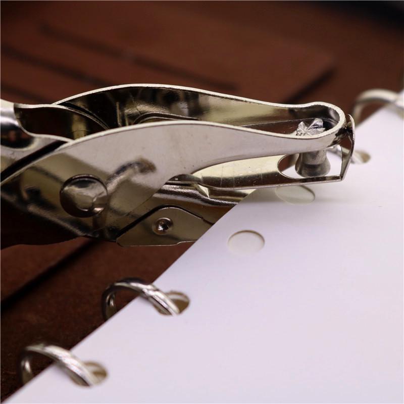 Metal Single Hole Puncher Hand Paper Punch Single Hole Scrapbooking Punches 8 Pages School Office
