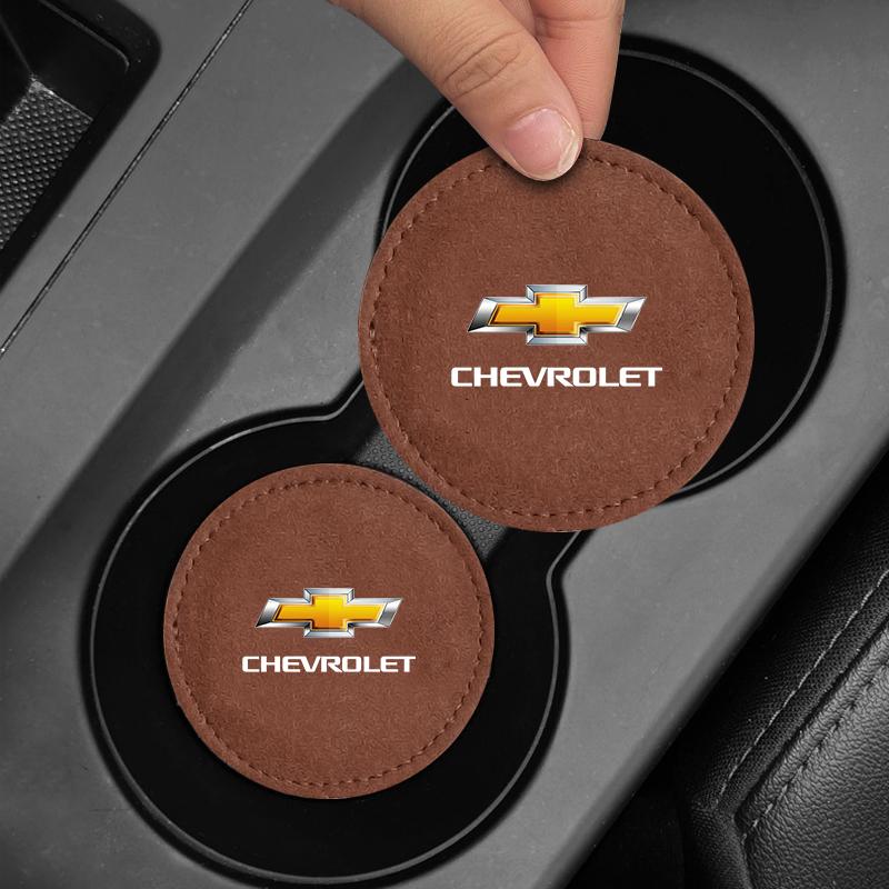 Car Cup Holder Pad PU Leather Slot Non-slip Coaster Mat For Chevrolet Cruze Malibu Sail Spark Captiva Equinox Trax AVEO Lova
