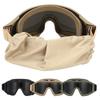Military Standard Goggles Ergonomic Polycarbonate Lens with 2 Extra Lenses (3 Colors) Adjustable Buckles Comfor