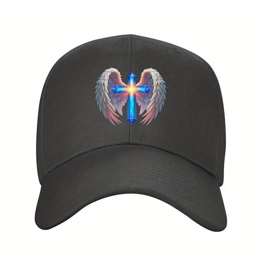 Crystal Cross And Wings Baseball Cap Unisex Adjustable Outdoor Golf Hat