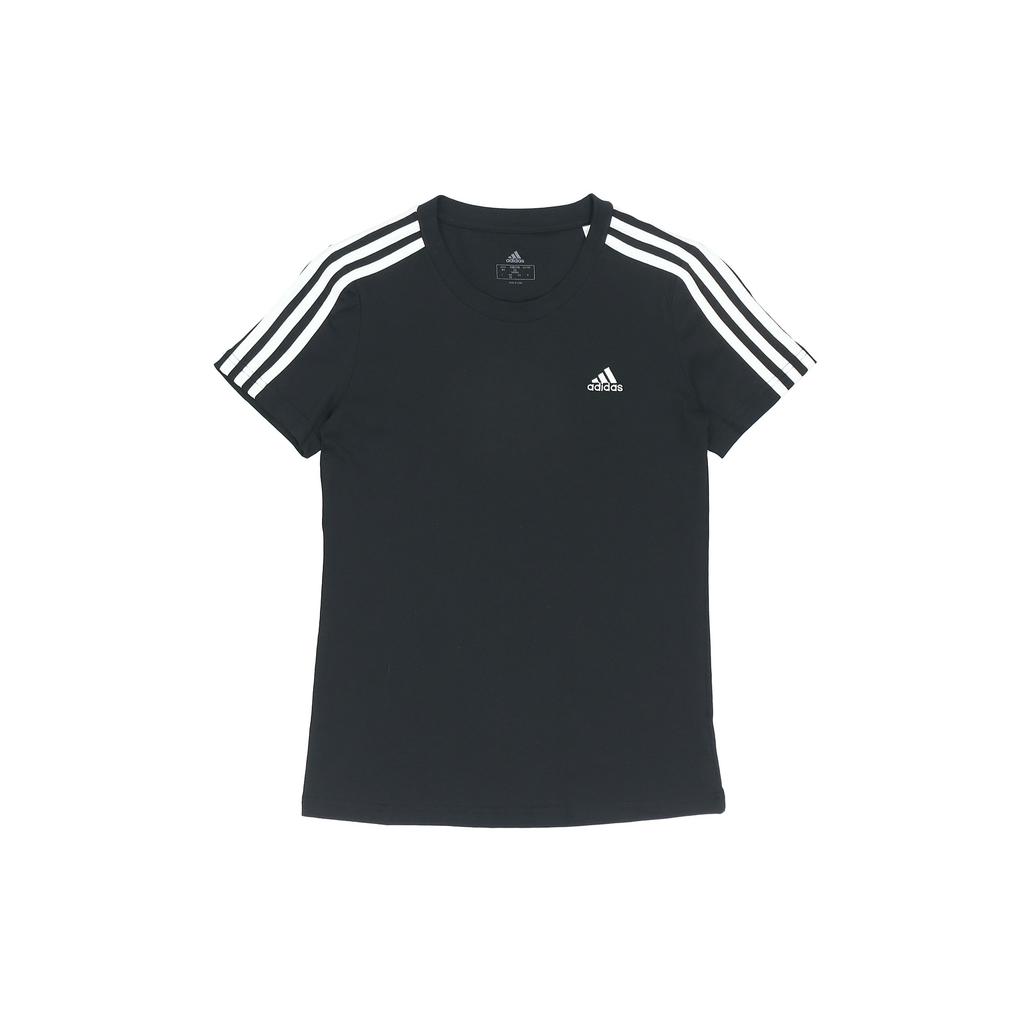 adidas Women's Essentials Slim 3-Stripes Tee Black GL0784