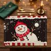 Winter Theme Table Settings Christmas Snowman Placemat, Festive Dining 11.8" x 17.7" Washable Placemats Fabric Place Mat, Heat Insulation Mat