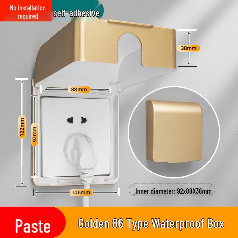 Cubierta de Enchufe Adhesiva Impermeable Tipo 86 para Baño - Caja Anti-Golpes con Protección Infantil