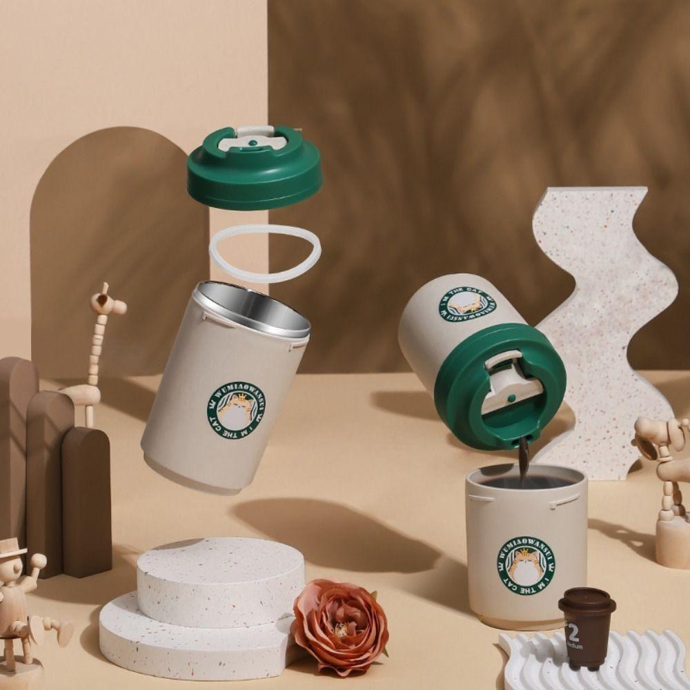 380/480ML Coffee Cup Double Layer Coffee Tumbler Accompanying Mug Vacuum Flasks Cup Student