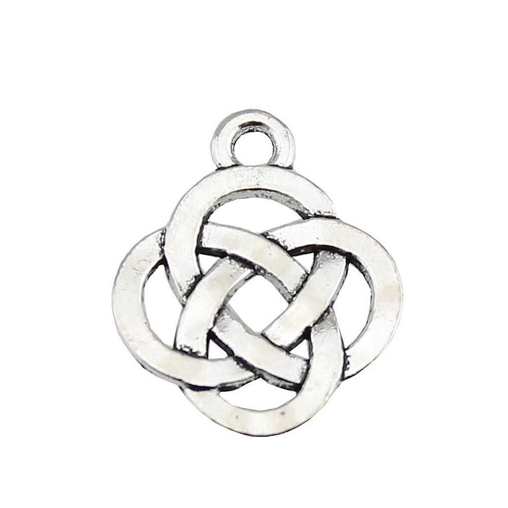 Chinese Knot Charms Antique Alloy Pendants For Traditional Lucky Jewelry
