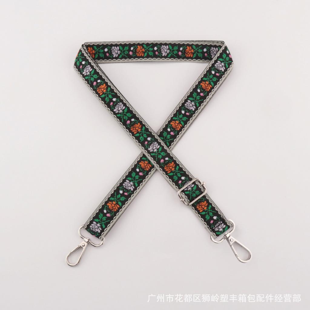 Bag Color Ethnic Style Embroidered Shoulder Strap Adjustable Shoulder Crossbody Women's Bag Long Strap Luggage Accessories Strap