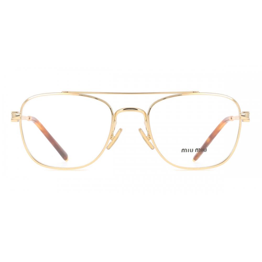 

Miu Miu Mu51wv 5ak1o1 Women Eyeglasses Gold/51-19-140