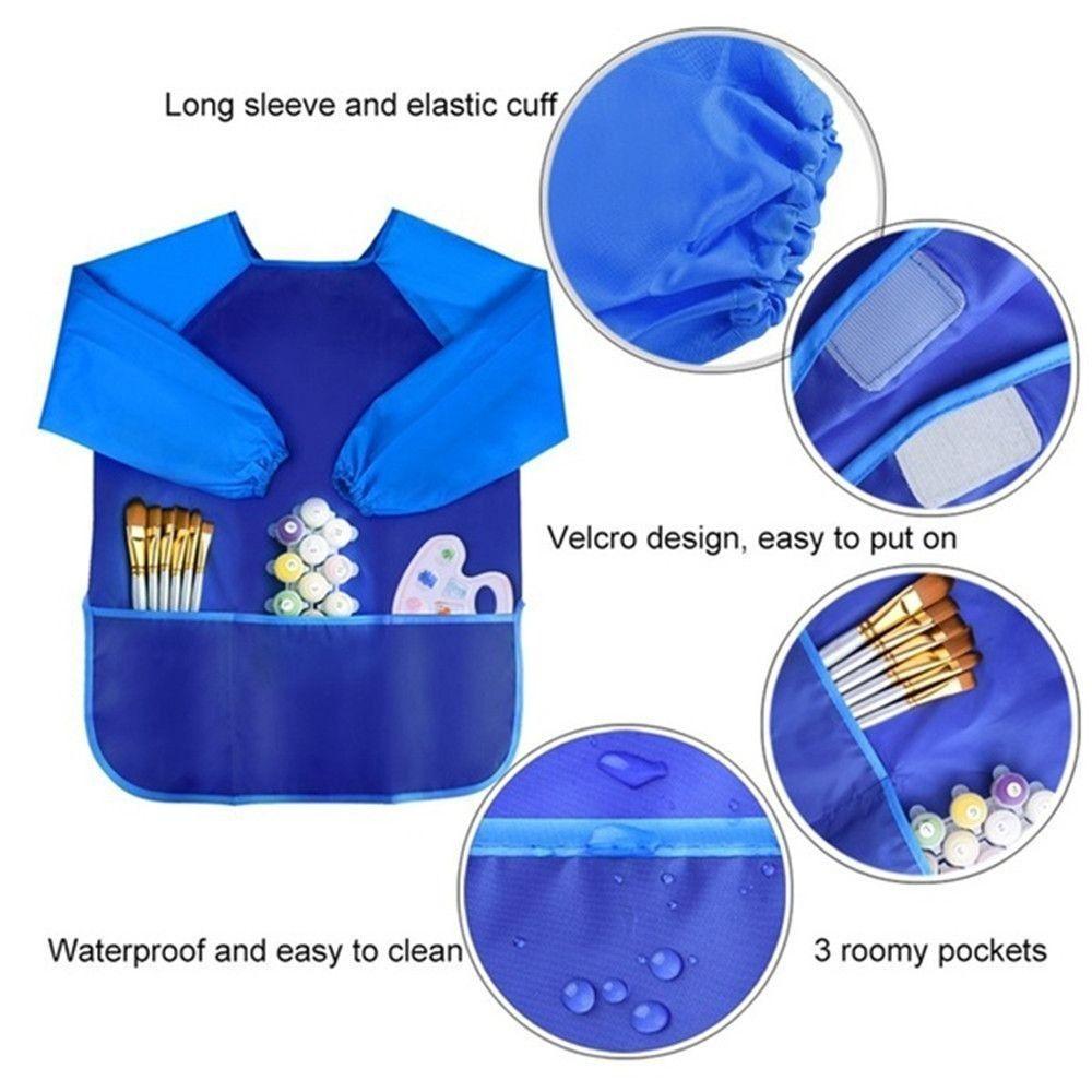 Nylon Kids Painting Apron Long Sleeves Kids Waterproof Apron Reusable DIY Painting Aprons  Home