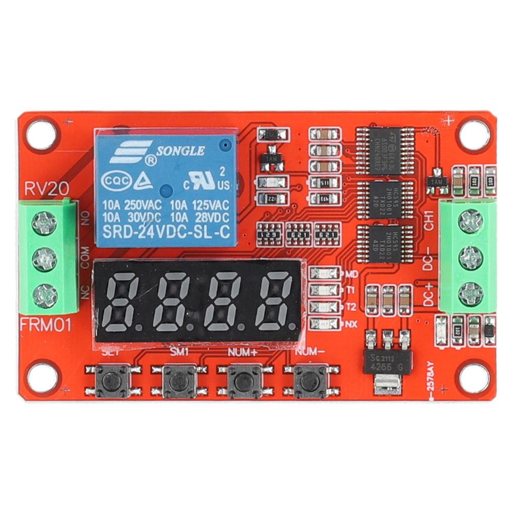 FRM01 Relay Module Multifunction LED Digital Time Delay Relay Module DC 5V 12V 24V 1CH Loop Delay Self-Locking Timing Board