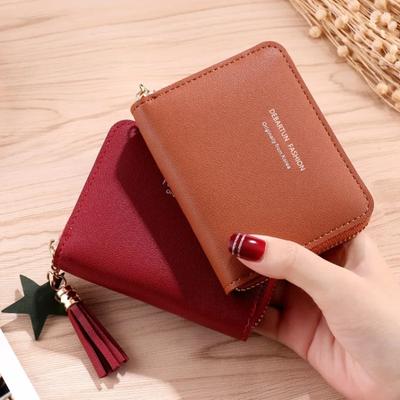 Mini Tassel Coin Card Wallet Women Fashion Purse Female Short Mini Wallets Korean Students Purse Female Small Wallet for Women