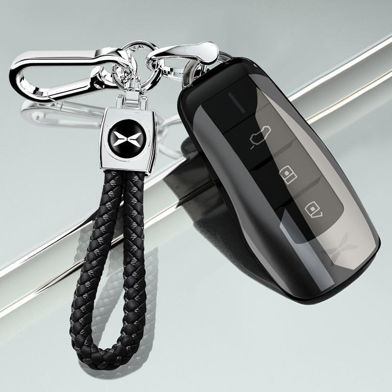 Xiaopeng Car Key Case: Fully Wrapped Transparent Shell for G6, P7i, G3i, G9, P5 - Interior Decoration and Modification.