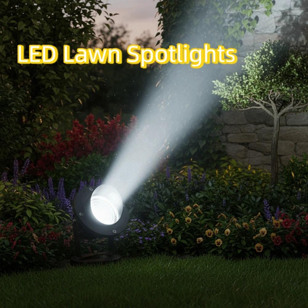 Energy Saving LED Lawn Spotlights Aluminium Pathway Lighting Outdoor Waterproof Lights Black Green Lighting COB Landscape Lights
