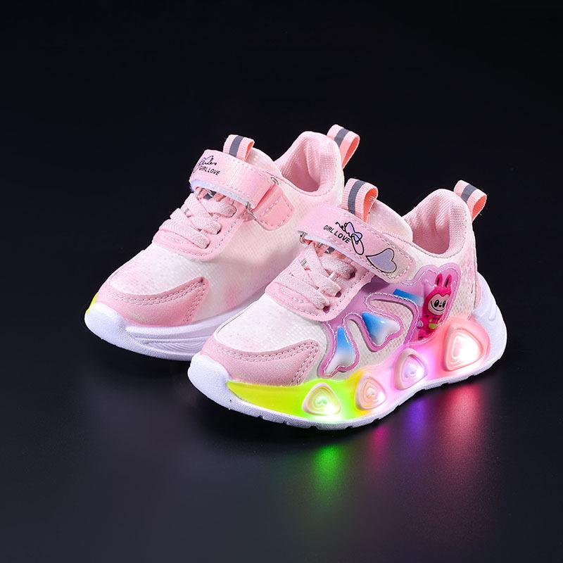 

Весняно-Осінні Мультяшні Кросівки зі Світлодіодами для Дітей - Модні та Світні Спортивні Кросівки для Бігу для Дівчат 27 рожевий
