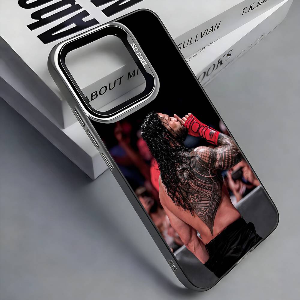 

R-Roman R-Reigns Colorful Silver Back Phone Case For IPhone 17 16 15 14 13 12 11 Plus Pro Max Plus iPhone14ProMax