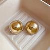 Exaggerated Round Smooth Earrings Light Luxury High-grade European and American Fashion Temperament Metal Earrings Girl
