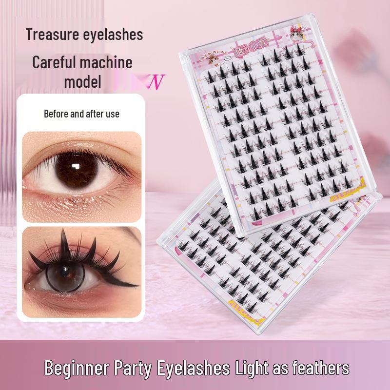 

Naughty Elf Fox-Eye Faux Eyelashes: Dense, Natural, Comic Style with Glue-Free Curl