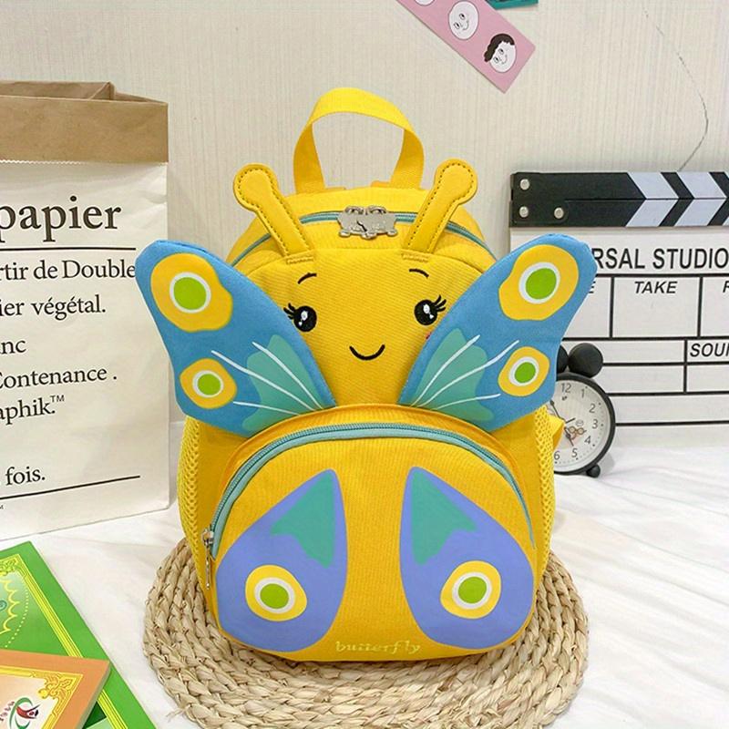Zaino Carino a Forma di Farfalla Cartoon Adatto alle Bambine in Età Prescolare | Leggero Chiusura a Zip Spallacci Regolabili Non Foderato