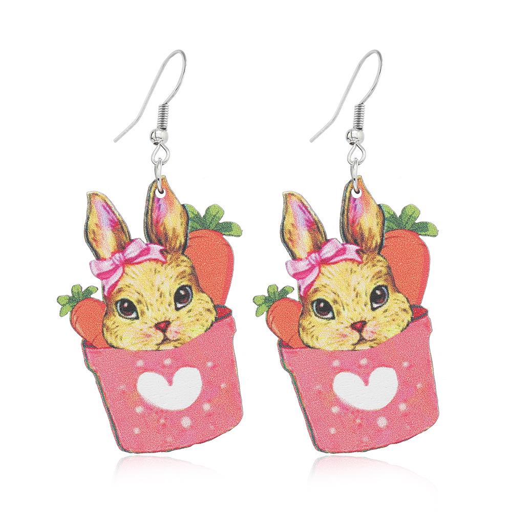 Easter Bunny Earrings: Carrot, Glasses & Backpack Design with Rabbit Ears