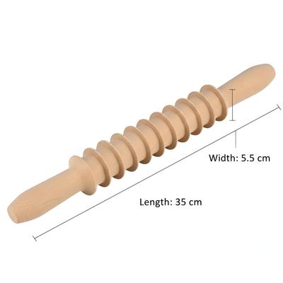 Kruvad Wooden Body Massager Stick Roller for Full Body Pain Relief Manual Massage Roller for Back Neck Legs Waist Thigh Natural Wooden Therapy To