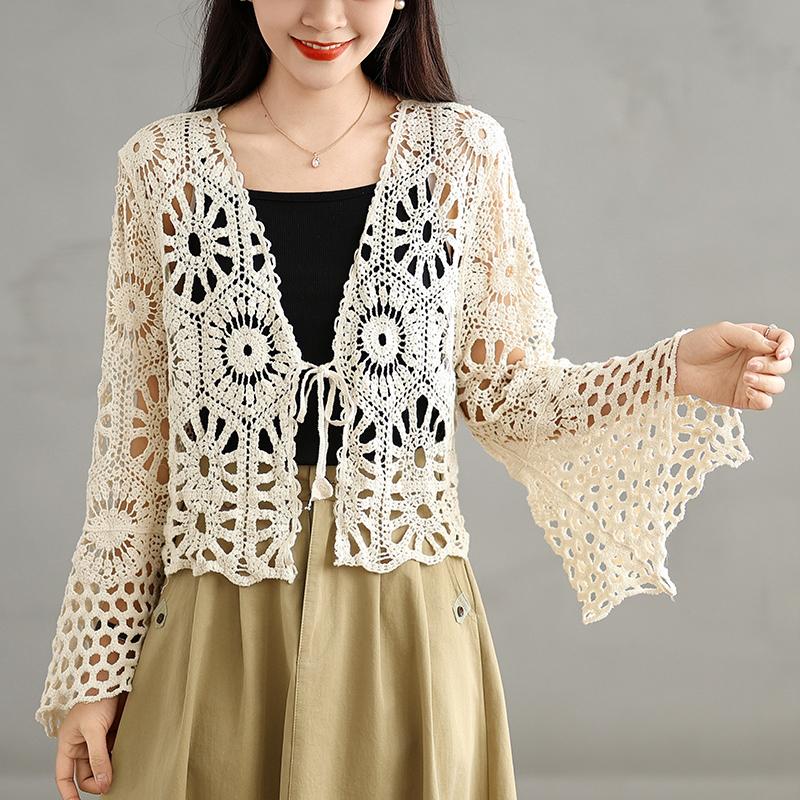 

DIMANAF 2025 Новая летняя женская футболка с рукавом Базовые модные топы Кружевные футболки Повседневные свободные белые футболки One Size бежевый