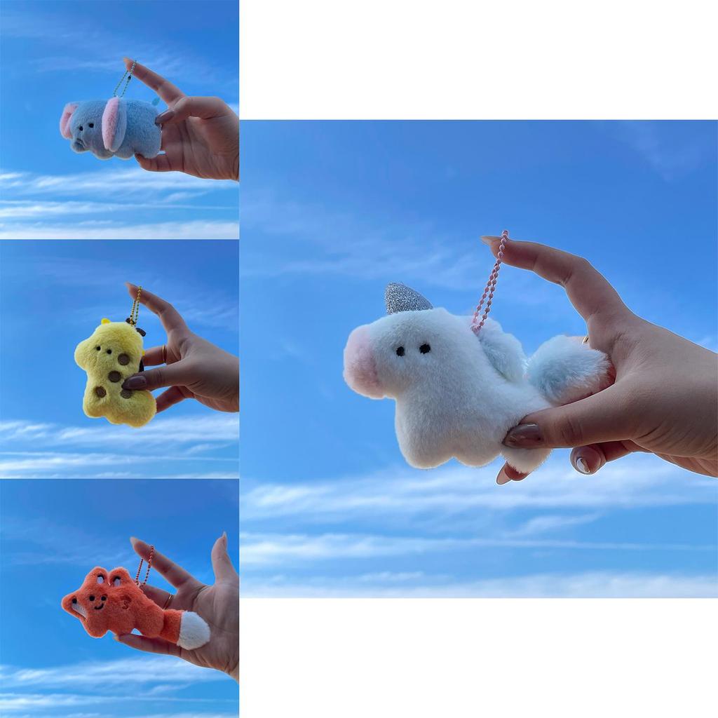 Sweet Plush Animal Hanging Toy Collection Adorable Keychain Stuffed Elephant Llama Unicorn Raccoon Giraffe For All Ages