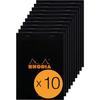 Notepad - RHODIA - No. 16 Black - A5 - Lined 80 Detachable Sheets - Clairefontaine Paper 80 G/m²