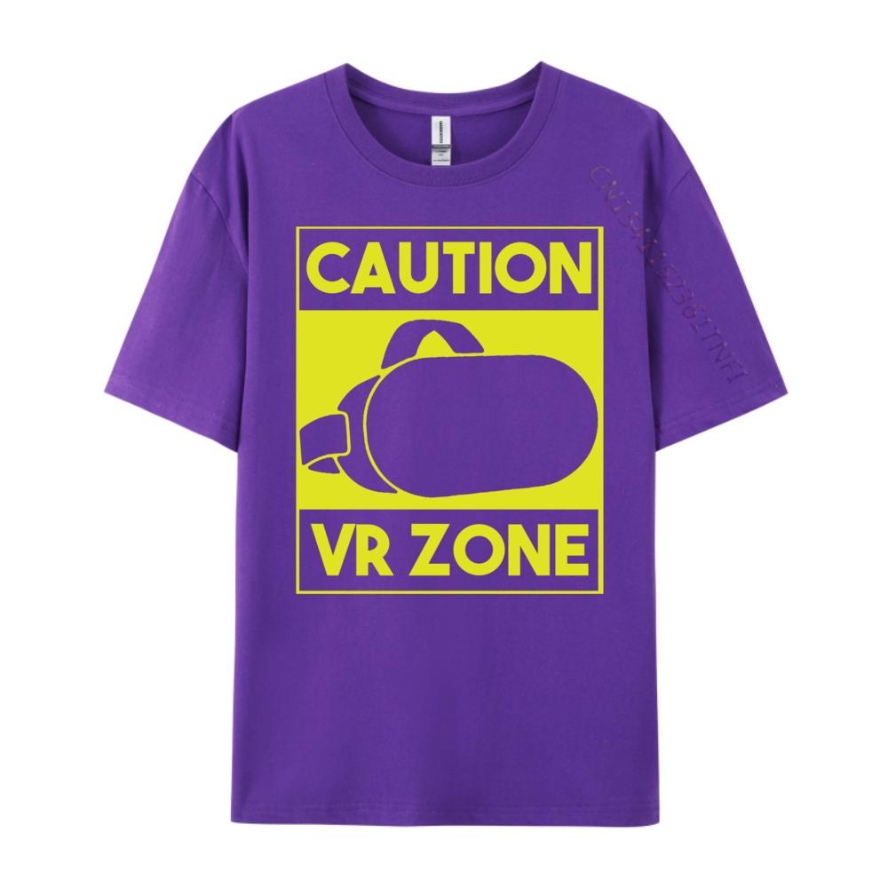 Caution Vr Zone Vr Gaming Virtual Reality Gamer Oversized T Shirt Brand Clothing Tshirt Funny Camiseta