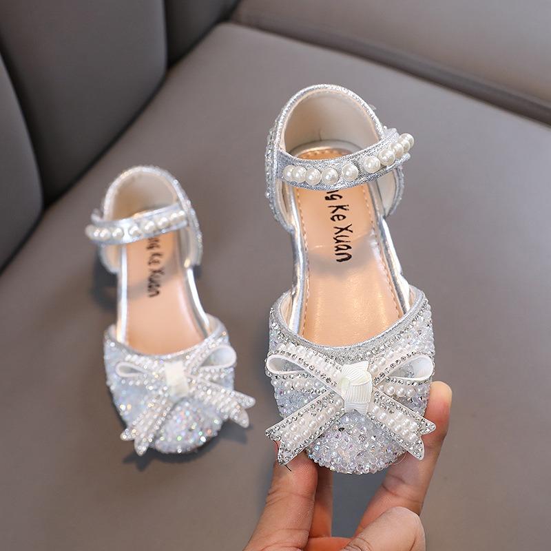 Summer Ladylike New Style Girls' Princess Baby Student Bowknot Small/medium/large Children's Performance Dance Flat Shoes