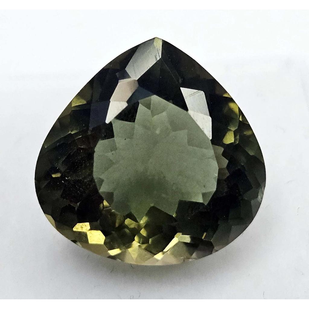 Fabulous Mehndi Green Tourmaline Pear Cut 10+ Ct Certified Loose Gemstone