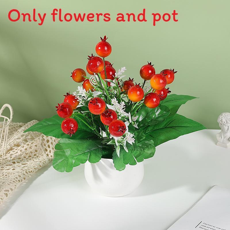 Strawberry Simulate Apple Orange Peach Pomegranate Fruit Tree Potted Plants