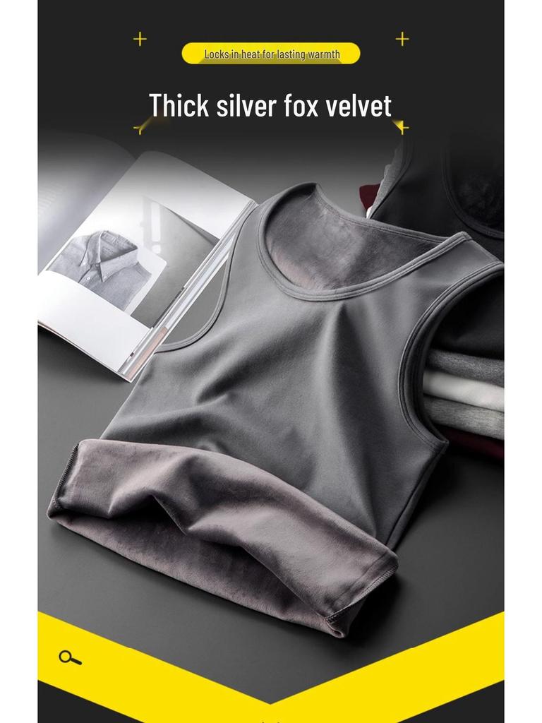 Men's Fleece-Lined Thermal Vest - Sleeveless Winter Layer