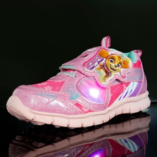 Paw Patrol Flash and Chase Skye Light-Up Sneakers for Kids, Lightweight, for Boys and Girls (Pink (70151), Size 18.0 Cm)