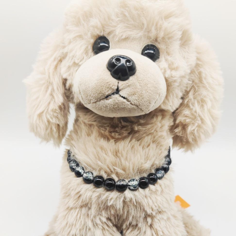 Fashion Pet Beaded Necklace Adjustable Transparent Glass Dog Cat Pearl Collar