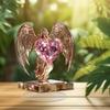 2D Flat Love Crystal Angel Acrylic Desktop Decoration, with Base, Suitable for Wall Decoration, Porch, Room, Villa, Accents Home, Hallway, or Workplac