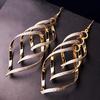 Women's Vintage Alloy Dull Polish Spiral Multi-layer Big Cross Drop Dangle Eardrop Earrings
