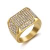 Trendy Nightclub Hip-Hop Ring Titanium Steel Color-Retaining Gold-Plated Full Diamond Men's Ring