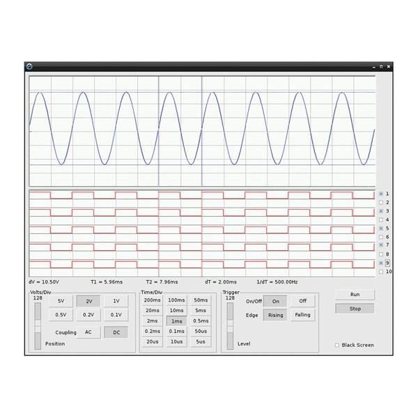 Whadda oscilloscope/analyseur logique Raspberry Pi 56 mm vert
