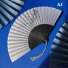 Vintage Chinese Style Folding Fan Bamboo Hand Fan Wooden Shank Classical Dance Fan With Tassel Elegent Female Fan Home Decor