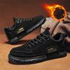 Fashion Casual Platform Shoes for Men Winter Plus Velvet Cotton Shoes Men's Boots Men Fashionable Board Shoes Male Leather Cotton Boots
