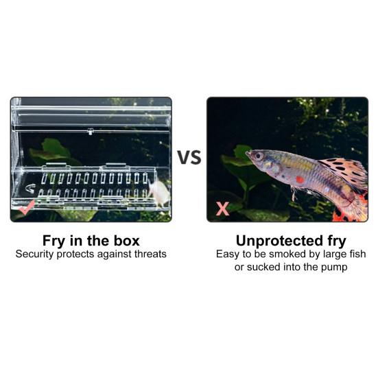 Aquarium Breeder Box Isolation Fish Breeding Hatching Divider Transparent Multi-Grid Design Fish Breeding Isolation Box for Shrimp Clownfish