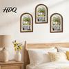 Floral Wall Art Decor Lemon Arched Decor Pastoral Flowers Wooden Sign Nordic Retro Arch Hanging Style Decoration for Home Kitchen Bedroom