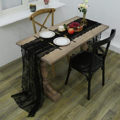 Black Lace Table Flag American Retro Decorative Coffee Table Long Dining Table Mat Table Flag