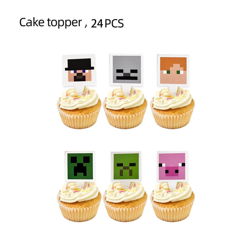 

В наличии: Новые товары для дня рождения в стиле Майнкрафт, включая пиксельные бумажные тарелки, стаканы и вымпелы.